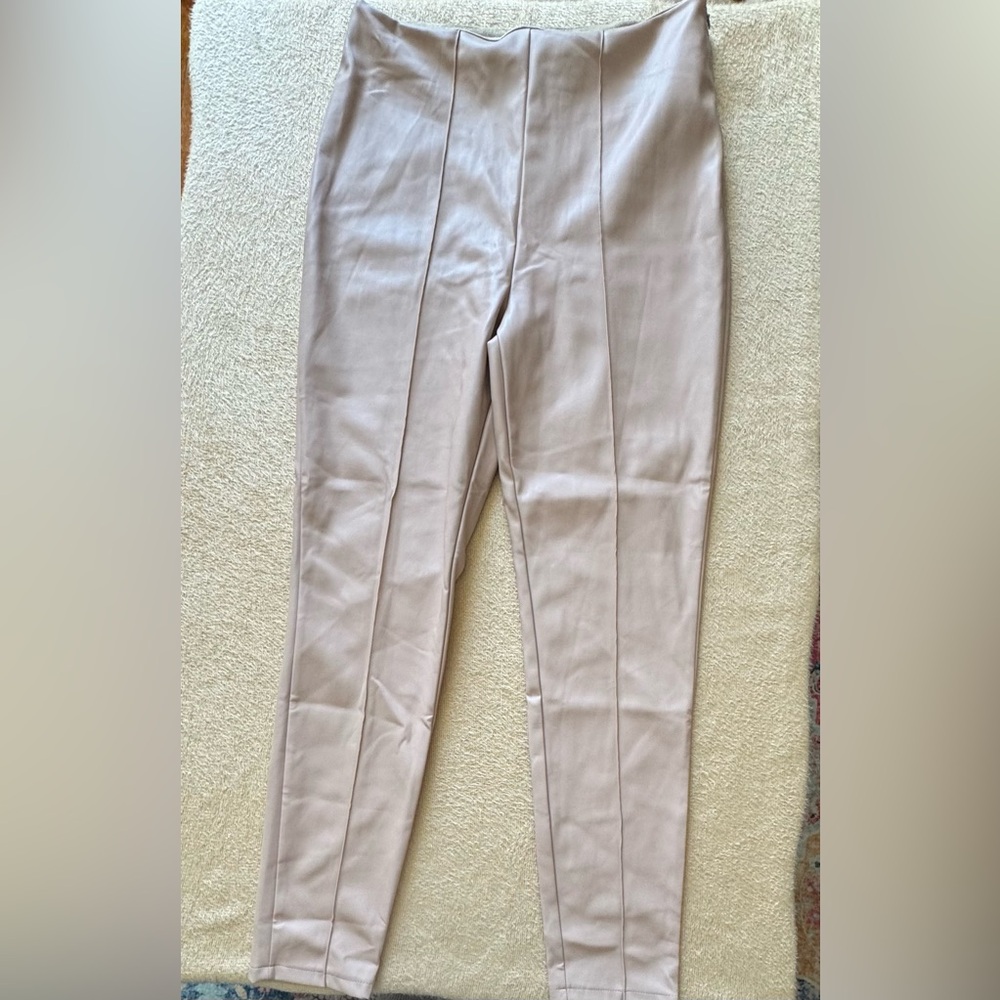 ASOS Cream Skinny Faux Leather Pants